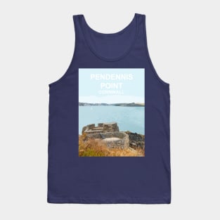 Pendennis Point Falmouth Cornwall. Cornish gift. Travel poster Tank Top
